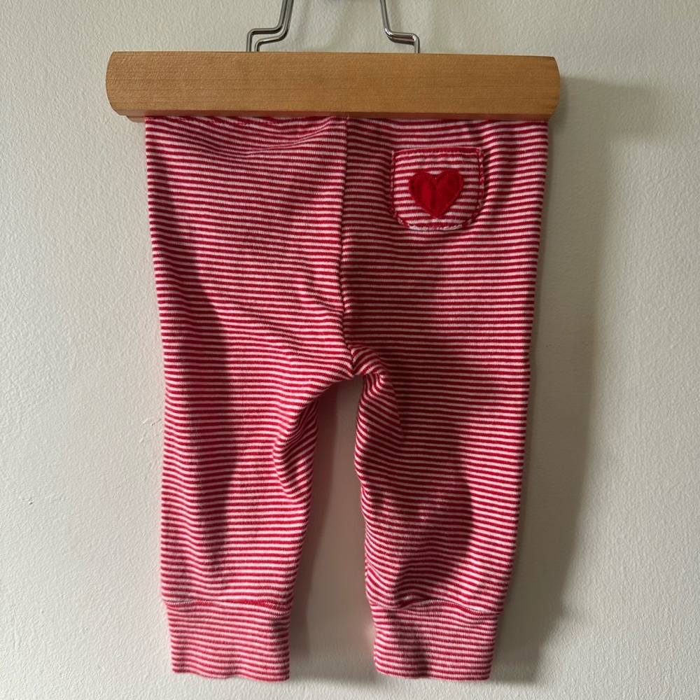 Carter's Red Striped Leggings with Heart Patch